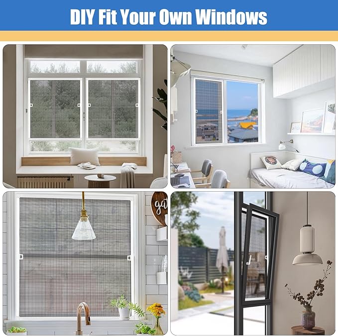 Easy Window Screen Frame Toocust Window Screens Frame Kit 24 Square, Heavy-Duty Aluminum Window ...